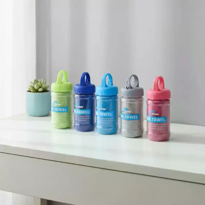 Home Textiles Face Towel - Schnell trocknendes Kühlhandtuch mit tragbarer Flasche,