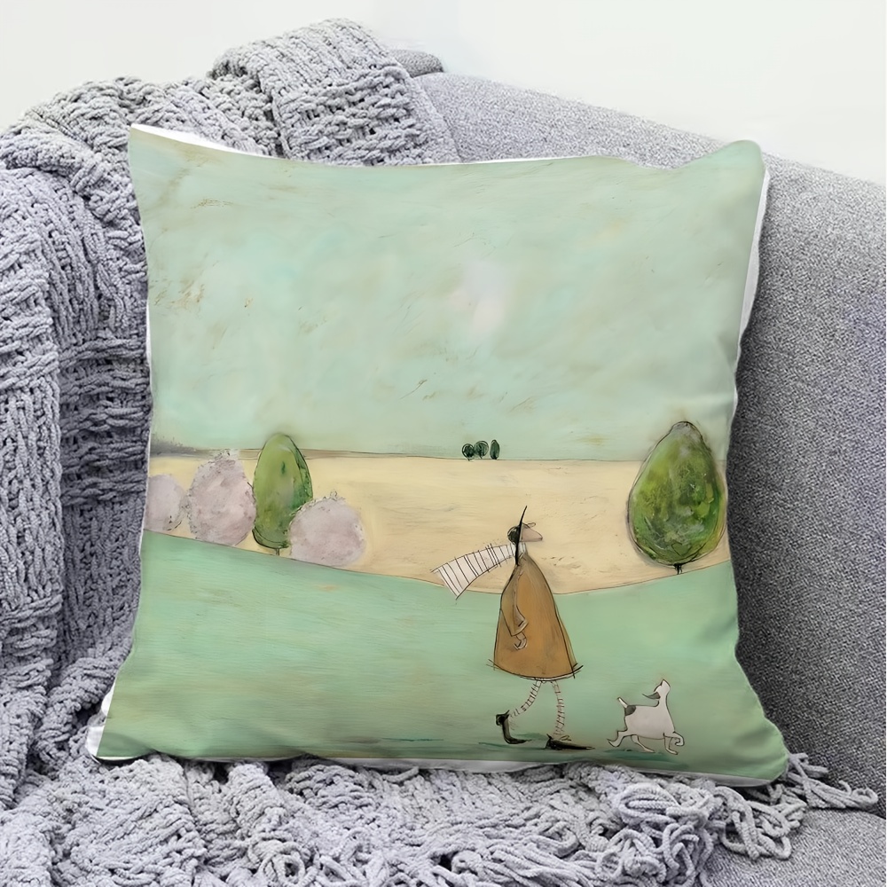 Pillow Insert 18X18 - 1 Stück modischer Cartoon-Kissenbezug, weicher Kurzplüschstoff,