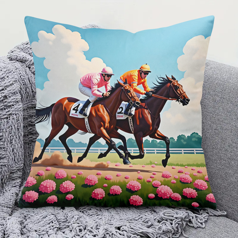 Pillow Insert 18X18 - 1 Stück Pferderennen-Kissenbezug 18x18 Zoll –