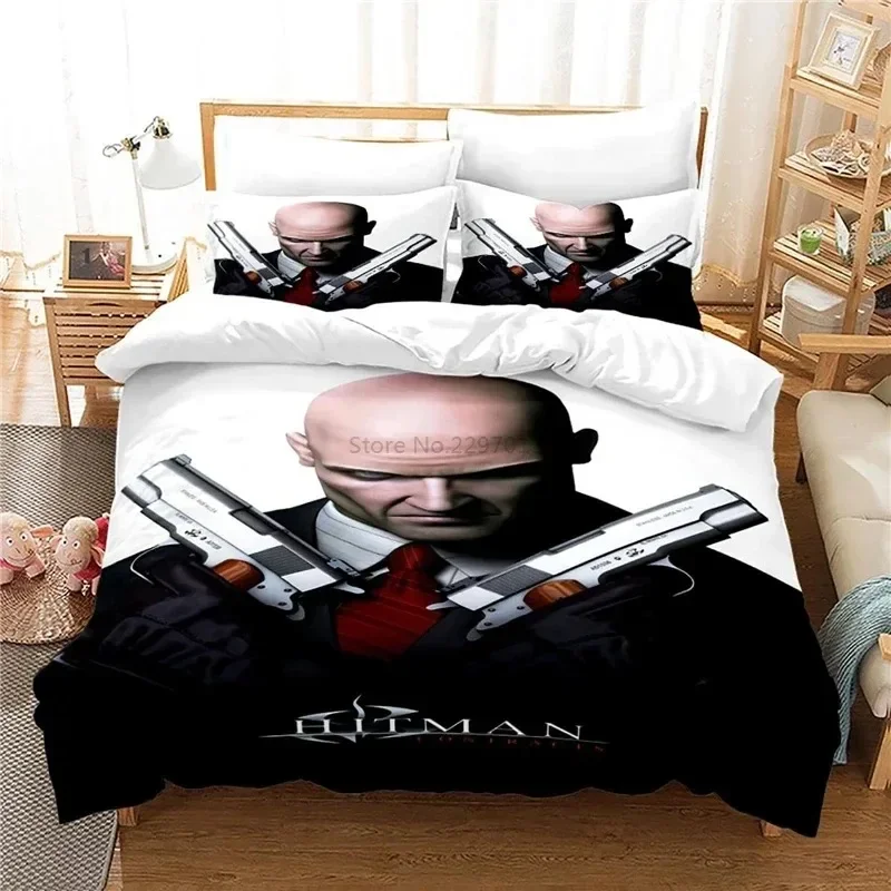 Home Textiles Sale - Hitman Killer 3D-Bettwäsche-Set, bedrucktes Bettbezug-Set mit
