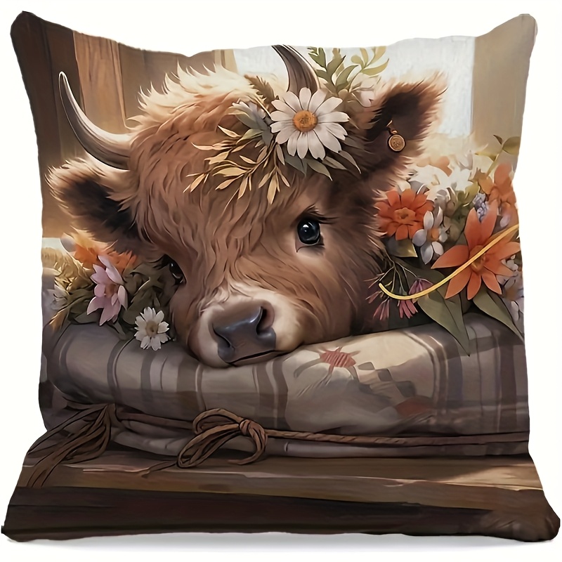 2D Flach - 1 Stück Highland-Ku – Pillow Insert 18X18 Bewertung und Preis